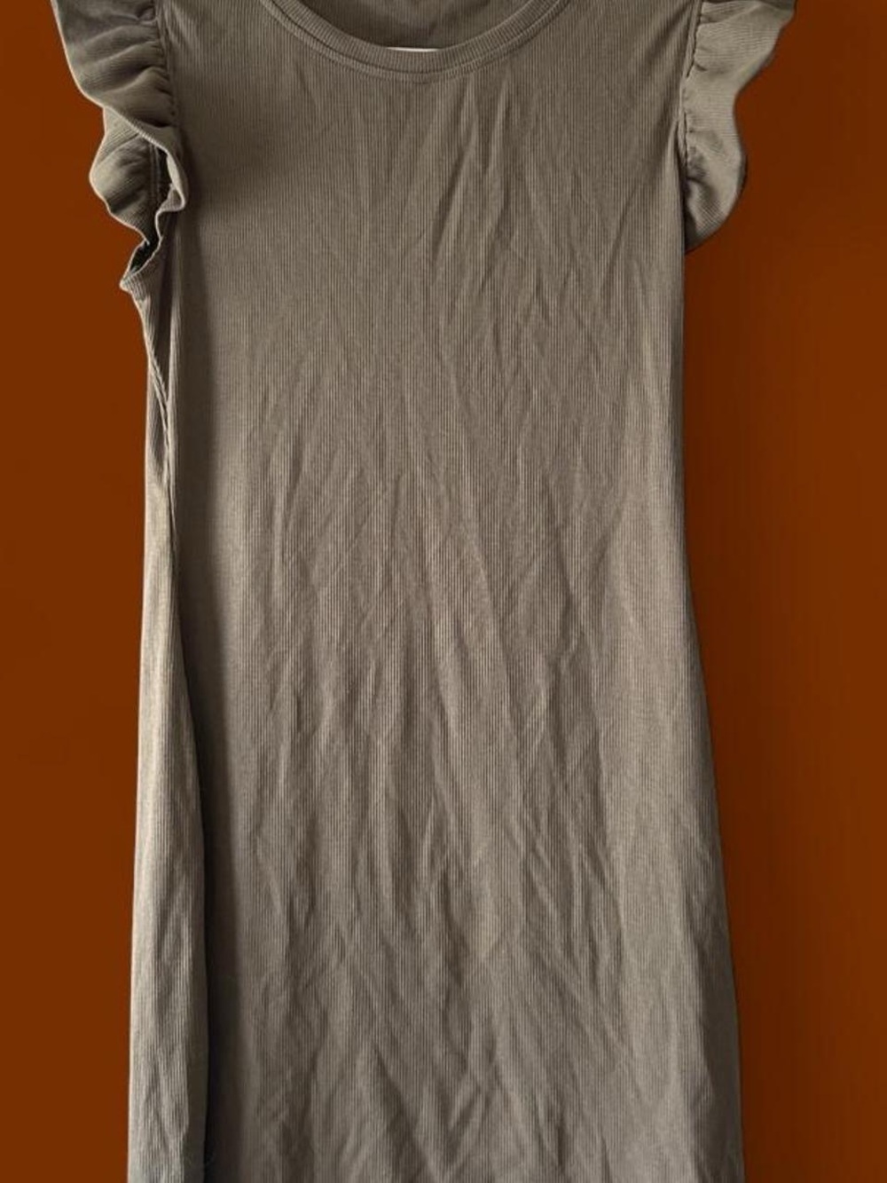 Women's Ruffled Sleeve Midi Dress - Taupe